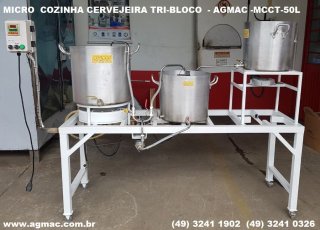 MICRO COZINHA CERVEJEIRA TRIBLOCO - AGMAC-MCCT-50L