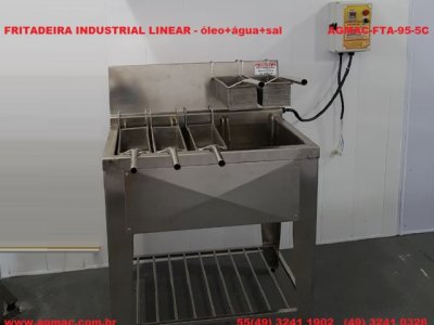 FRITADEIRA INDUSTRIAL LINEAR - 5 BANDEJAS - AGMAC-FTA-95-5CL