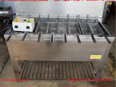FRITADEIRA INDUSTRIAL LINEAR 8 BANDEJAS - AGMAC-FTA-120-8CL